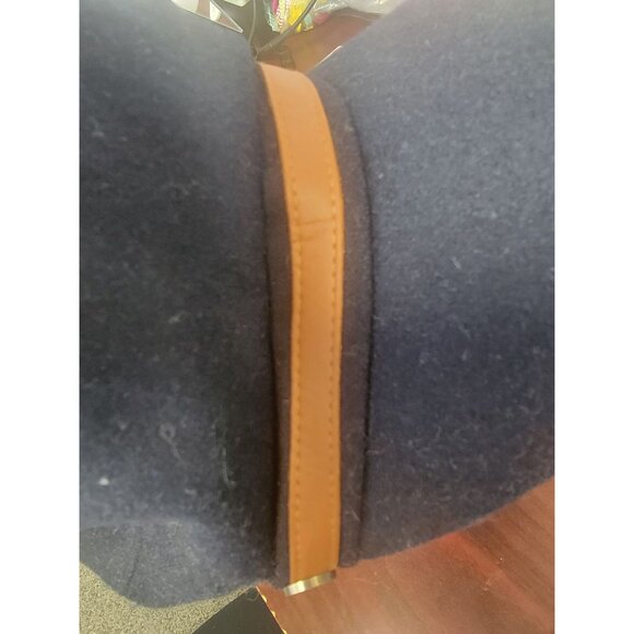 Universal Thread Navy Newsboy Cap With Tan Faux Leather Band - Picture 3 of 5